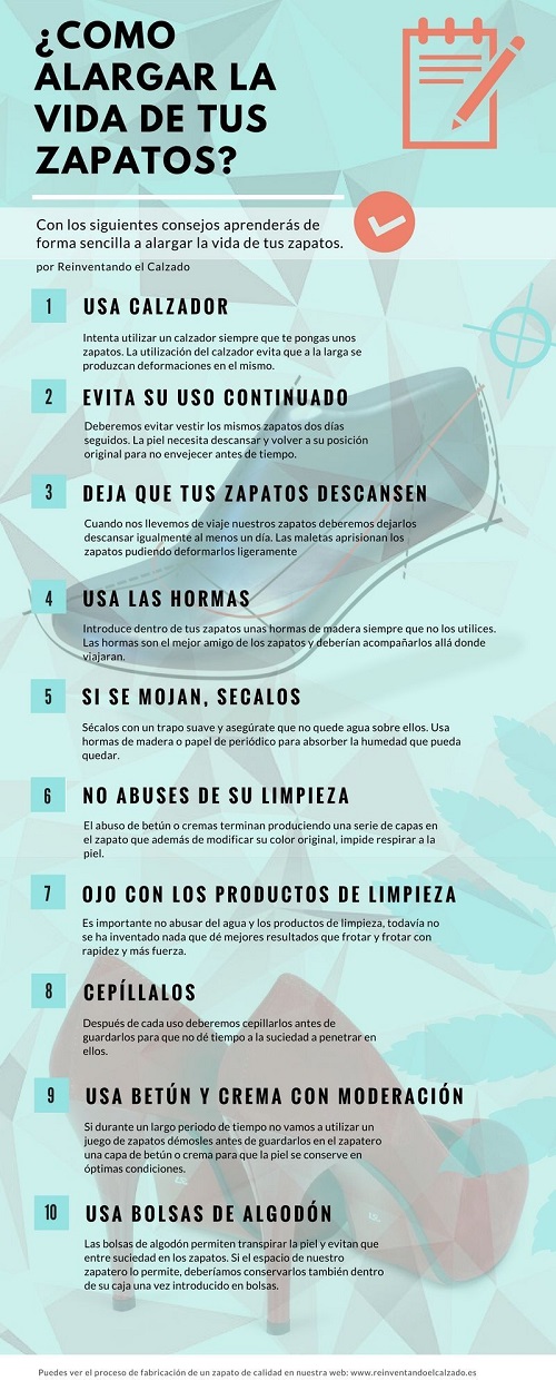 Consejos para alargar la vida de los zapatos #infografia